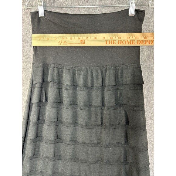 NWT Max Studio Women’s Black Solid Elastic Waist Maxi Skirt Tiered Medium - Picture 5 of 7